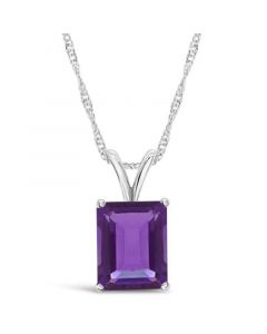 Blue Topaz (3  ct. t.w.) Pendant Necklace in Sterling Silver. Also Available in Amethyst and Citrine