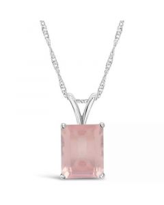 Sky Blue Topaz (3  ct. t.w.) Pendant Necklace in Sterling Silver. Also Available in Rose Quartz