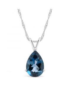 Blue Topaz (3-1/3 ct. t.w.) Pendant Necklace in Sterling Silver.