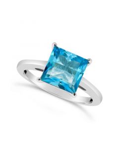 Blue Topaz (3-1/4 ct. t.w.) Ring in Sterling Silver