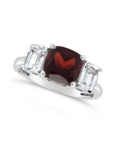 Garnet (2-3/4 ct. t.w.) and White Topaz (1-3/8 ct. t.w) Ring in Sterling Silver