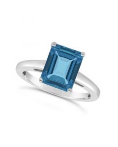 London Blue Topaz (4 ct. t.w.) Ring in Sterling Silver