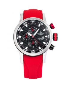 Men's Speedboat Red Silicone Performance Timepiece Watch 46mm