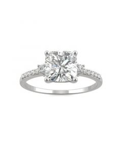 Moissanite Cushion Engagement Ring 1-3/4 ct. t.w. Diamond Equivalent in 14k White Gold