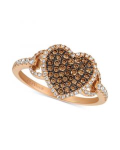 Chocolatier® Diamond Heart Statement Ring (1/2 ct. t.w.) in 14k Rose Gold