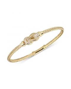 Diamond Interlocking Braided Bangle Bracelet (1/5 ct. t.w.) in 14k Gold-Plated Sterling Silver