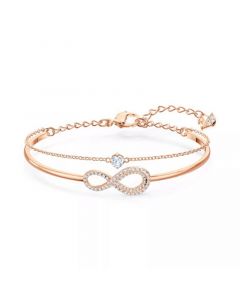 Crystal Infinity Symbol Double-Row Bangle Bracelet