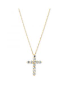 Certified Diamond Cross Pendant Necklace (1 ct. t.w.) in 14k Gold, 16" + 2" extender