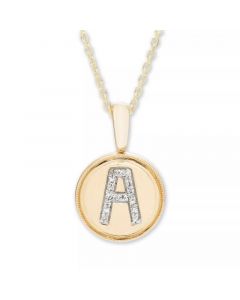 Diamond Initial Pendant in 14k Yellow Gold