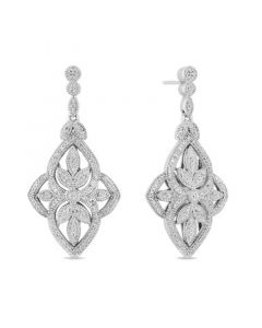 Diamond (1/2 ct. t.w.) Vintage Earrings in Sterling Silver