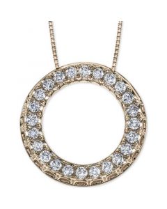 Diamond Circle 18" Pendant Necklace (1/2 ct. t.w.) in 14k Gold