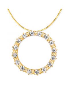 Diamond Circle 18" Pendant Necklace (1/4 ct. t.w.) in 14k Gold