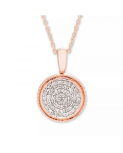 Diamond (1/5 ct. t.w.) Pave Pendant in 14k Yellow or Rose Gold