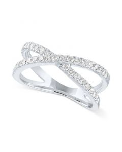 Open Setting Lab Grown Diamond Statement Ring in Sterling Silver