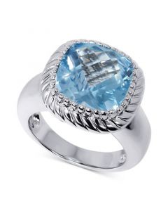 Blue Topaz Rope-Inspired Statement Ring (8-1/2 ct. t.w.) in Sterling Silver