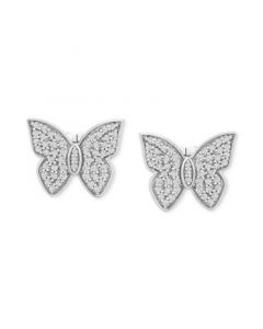 Diamond Butterfly Stud Earrings (1/2 ct. t.w.) in 14k White Gold, Created for Macy's