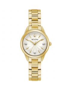 Women's Sutton Diamond-Accent Gold-Tone Stainless Steel Bracelet Watch 28mm