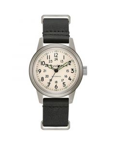 Men's Automatic Military Black Leather Strap Watch 38mm