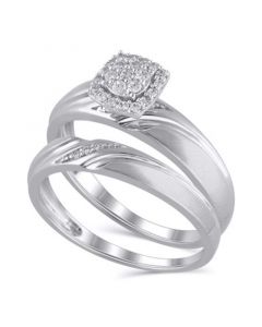 Certified Diamond (1/6 ct. t.w.) Bridal Set in 14K White Gold