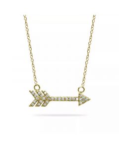 Cubic Zirconia Arrow Necklace in 18k Gold Plated Sterling Silver or Sterling Silver