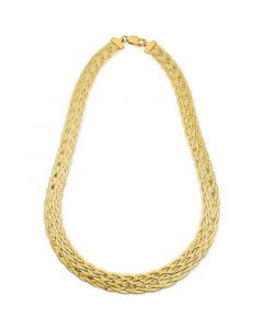 Braided Chain 18" Statement Necklace in 18k Gold-Plated Sterling Silver, Created for Macy's