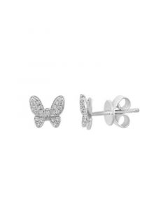 EFFY Diamond (1/8 ct.t.w.) Butterfly Stud Earrings in Sterling Silver or 14k Gold-Plated Sterling Silver