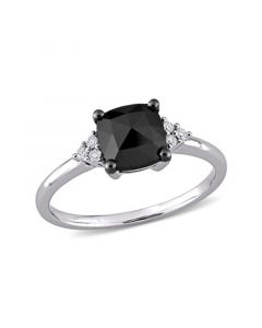 Black and White Diamond (1 1/3 ct. t.w.) Engagement Ring in 14k White Gold