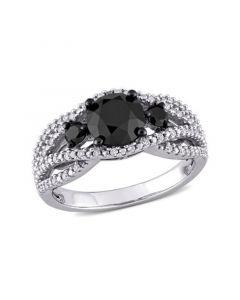 Black and White Diamond (1 7/8 ct. t.w.) Engagement Ring in 14k White Gold