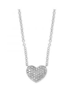 EFFY® Diamond Pavé Heart 18" Pendant Necklace (1/8 ct. t.w.) in Sterling Silver or 14k Gold-Plated Sterling Silver