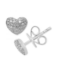 EFFY® Diamond Pavé Heart Stud Earrings (1/5 ct. t.w.) in Sterling Silver or 14k Gold-Plated Sterling Silver