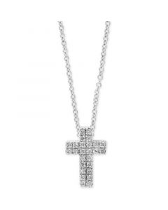 EFFY® Diamond Pavé Cross 18" Pendant Necklace (1/20 ct. t.w.) in Sterling Silver or 14k Gold-Plated Sterling Silver