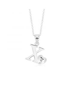 Children's  Initial Heart Pendant Necklace in Sterling Silver