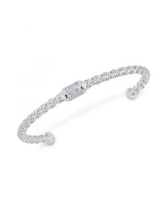 Diamond Cluster Woven Bangle Bracelet (1/5 ct. t.w.)