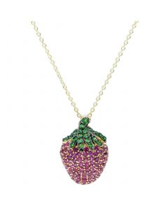 Ruby (1-7/8 ct. t.w.), Tsavorite (5/8 ct. t.w.) Pink Sapphire (1/3ct t.w.) Pendant 14K Gold