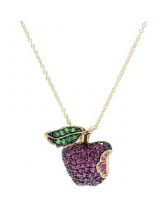 Ruby (1-1/2 ct. t.w.), Tsavorite (1/5 ct. t.w.) Pink Sapphire (1/5 ct. t.w.) Pendant in  14K Gold