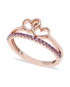 Pink Sapphire (1/5 ct t.w.) Ring in 14k Rose Gold over Sterling Silver