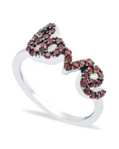 Garnet (1 ct. t.w.) 'Love' Ring in Sterling Silver