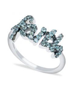 Blue Topaz (1 ct. t.w.) 'Faith' Ring in Sterling Silver