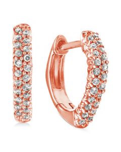 Diamond Square Hoop Earrings (1/6 ct. t.w.) in 10k Rose Gold