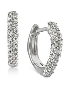 Diamond Square Hoop Earrings (1/6 ct. t.w.) in 10k White Gold