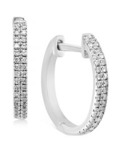 EFFY® Diamond Small Double Row Hoop Earrings (1/5 ct. t.w.) in Sterling Silver or 14k Gold-Plated Sterling Silver