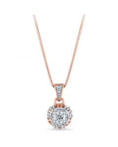 Diamond 1/4 ct. t.w. Solitaire Pendant 18" Necklace in 10k Rose Gold