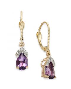 Amethyst (1-5/8 ct. t.w.) & Diamond Drop Earrings in 14k Rose Gold