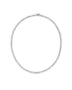 Cubic Zirconia Graduated Tennis 16" Collar Necklace in Sterling Silver