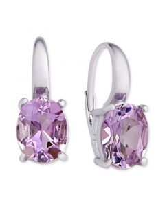 Amethyst Oval Leverback Earrings (4-3/4 ct. t.w.) in Sterling Silver