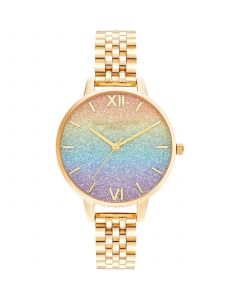 Women's Rainbow Gold-Tone Stainless Steel Bracelet Watch 34mm