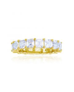 Cubic Zirconia Eternity Band in 14k Gold-Plated Sterling Silver