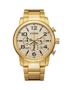 Men's Chronograph Quartz Gold-Tone Stainless Steel Bracelet Watch 42mm