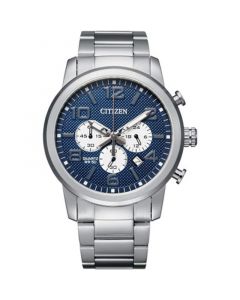 Men's Quartz Chronograph Stainless Steel Bracelet Watch 42mm