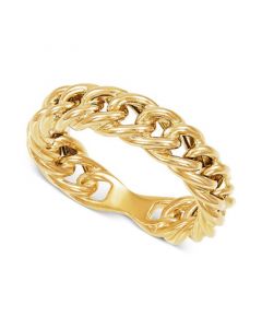 Curb Link Statement Ring in 10k Gold